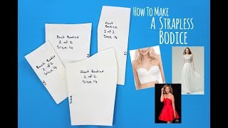 How To Make A Strapless Bodice Pattern  Pattern Cutting  Fashion Design [upl. by Farant]