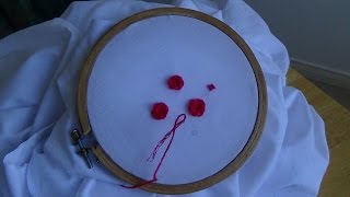 Hand Embroidery Stem Stitch Roses with Knotted Centre [upl. by Lebasi]