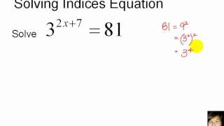 GCE OLevel EMaths Solving Indices Equation [upl. by Sorips]