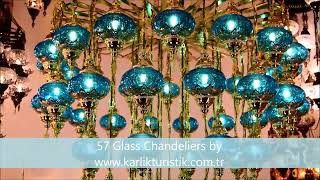 Most Shiny Chandelier Gold Plated 57 Glass Big Hanging Lamp ASMR Unique Desing Spceial GOLD LİGTH [upl. by Neelhsa]