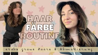 Haar Färbe Routine I Abmattierung amp 100  Grauhaarabdeckung [upl. by Narcho965]