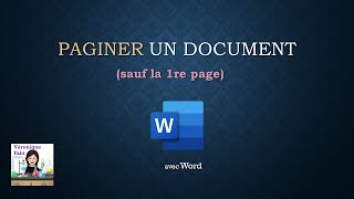 Paginer un documentsauf la 1re page WORD [upl. by Eliath]