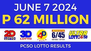 Lotto Result Today 9pm June 7 2024  PCSO Complete [upl. by Graf749]