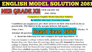 Class 12 English Model Question Solution 2081 NEB Grade 12 Board exam 2081 BS [upl. by Naillil519]