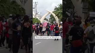 GENZ DEMONSTRATIONS IN MOMBASA KENYA TODAY shorts viral trending kenya demonstrationinkenya [upl. by Lemrahc]