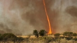 Tornado Engulfed by Fire Caught on Tape  Good Morning America  ABC News [upl. by Kari958]