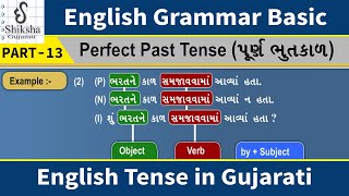 પૂર્ણ ભૂતકાળ  Perfect Past Tense  Part 13  English Grammar  English Spoken  In Gujarati [upl. by Mirisola863]