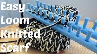 Easy Loom Knitted Scarf [upl. by Sirrad]