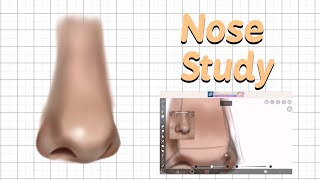 How I draw the nose  Drawing process digitalart art [upl. by Odiug]