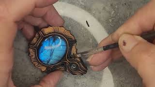 Adding a Labradorite Cabachon to Polymer Clay Part 2 [upl. by Letniuq486]