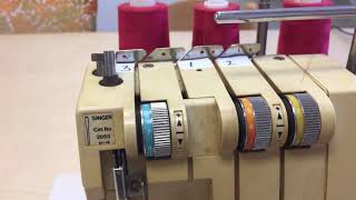 Threading an OLD Serger I Found at a Yard Sale How to Thread a Singer 14U52A [upl. by Atteugram]