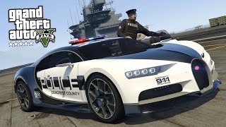 GTA 5 Mods  PLAY AS A COP MOD GTA 5 Police Bugatti Chiron Mod Gameplay GTA 5 Mods Gameplay [upl. by Galina69]