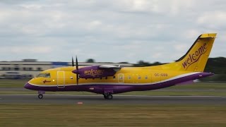 Welcome Air Dornier DO 328110 departure at Farnborough Airshow 2014 OEGBB [upl. by Enilegnave868]