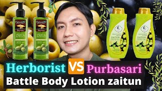 Battle produk Body lotion Zaitun Herborist Vs Purbasari [upl. by Airda56]