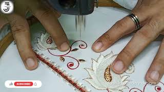 Machine embroidery tutorial  Machine embroidery sleeve  embroidery machine [upl. by Dianuj]