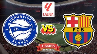 Deportivo Alaves vs Barcelona  Laliga Spanish Primera 2024  eFootball PES Gameplay PC HD [upl. by Meedan]