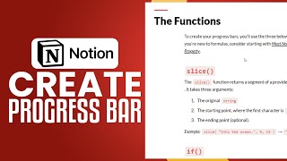 How To Create Progress Bar In Notion 2023 Easy Tutorial [upl. by Einatirb]