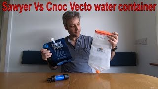 Cnoc Vecto review and comparison with Sawyer water pouch [upl. by Ehcnalb]