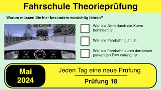 🚘 Führerschein Theorieprüfung Klasse B 🚗 Mai 2024  Prüfung 18 🎓📚 [upl. by Nonie147]