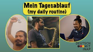 Mein Tagesablauf  my daily routine  kurzer Film  short movie  A1A2 [upl. by Derriey]