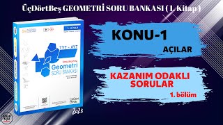 BÖLÜM 1  KAZANIM ODAKLI SORULAR  AÇILAR  ÜçDörtBeş GEOMETRİ SORU BANKASI [upl. by Teddie324]