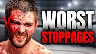 WORST Late Stoppages In UFC [upl. by Ermin242]