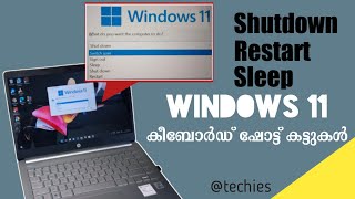 Windows 11 Shutdown Restart Sleep Mode Singn Out amp Switch Accound Keyboard ShortCuts  Malayalam [upl. by Ahsoj]