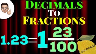 Decimals To Fractions  11plus  gcse  lessonade [upl. by Eimaj]