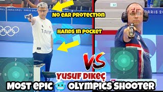 Turkish shooter Yusuf Dikeç Won Olympic SILVER MEDAL in Air Pistol without Any Gear amp Hand in Pocket [upl. by Anaoj221]