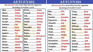 120 Common Opposites in English from AZ  Antonyms List Part I [upl. by Mairem512]