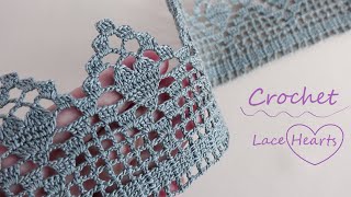 КРУЖЕВО КРЮЧКОМ quotСердечкиquot вязание КАЙМЫ 💕 Beautiful to crochet LACE HEART for beginners PATTERN 💕 [upl. by Lecirg]