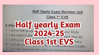 Class 1st EVS Half yearly examination 2024 Revision QA Class 1st Evs worksheet 202425 [upl. by Palla]