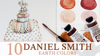 Swatching 10 Daniel Smith Earth Colours [upl. by Leirza]