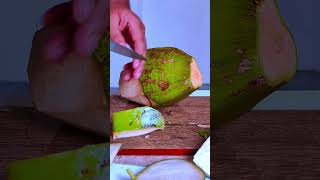 beautiful coconut satisfying slicing  ASMR  satisfying sound shorts satisfying fruitcutting [upl. by Eikcid]