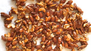 Crunchy crispy nuts for chocolate and ice cream caramal nuts caramelized nuts [upl. by Goetz]