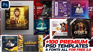 FREE 100 PREMIUM PSD TEMPLATES amp FONTS To Boost Your Design Career 20 [upl. by Hickey339]