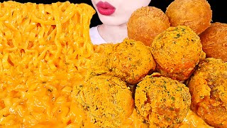 ASMR MUKBANG｜CHEESY CARBO FIRE NOODLES CHICKEN CHEESE BALL 까르보 불닭볶음면 뿌링클 치킨 치즈볼 EATING SOUNDS 먹방 [upl. by Melleta]