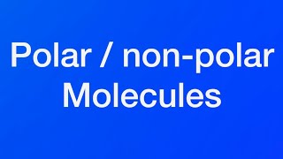 Polar and Nonpolar molecules  Polar and nonpolar compounds chemistry [upl. by Weathers]