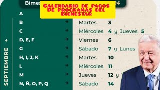 Calendario de septiembre para los pagos de programas del bienestar [upl. by Pride]