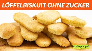 Löffelbiskuit ohne Zucker selber machen aus nur 4 Zutaten 👍 [upl. by Camala759]