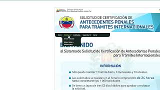 HAZLO TÚ MISMO  Cómo sacar el trámite público Antecedentes Penales en Venezuela Año 2023 2024 [upl. by Oj]