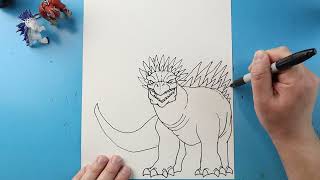 How to Draw Skar King Riding Shimo  Godzilla x Kong [upl. by Janette]