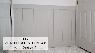 How to Install Vertical Shiplap Walls  Cheap amp Easy DIY Vertical Shiplap [upl. by Juliana]