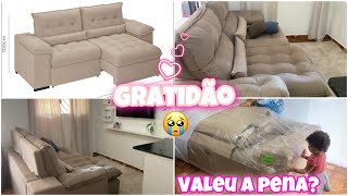 COMPRAMOS O NOSSO SOFÁ DOS SONHOS 😭 SOFÁ RETRÁTIL E RECLINÁVEL  AREZZO BESTHOUSE  Valeu a pena [upl. by Swayne]