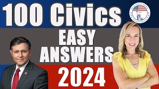 2024 100 Civics Questions and answers in Random Order 2008 version  US Citizenship Interview [upl. by Hamilah]