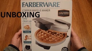 Unboxing Farberware 7quot Copper Waffle Maker [upl. by Ramey545]