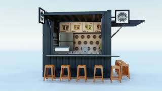 Coffee Container Kiosk 10ft 3D Model Preview [upl. by Assanav]