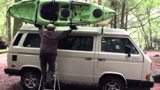 VW Syncro Vanagon with Thule Hulivator Kayak Canoe Lift Rack [upl. by Barnaba]