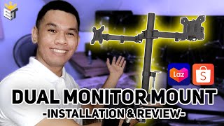 Dual Monitor MountBracket Installation and Review  Shopee Lazada Unboxing  EizTech PH [upl. by Bijan]