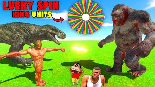 LUCKY MYSTERY SPIN BATTLES with SHINCHAN vs CHOP vs AMAANT in Animal Revolt Battle Sim KING UNITS [upl. by Rodd]